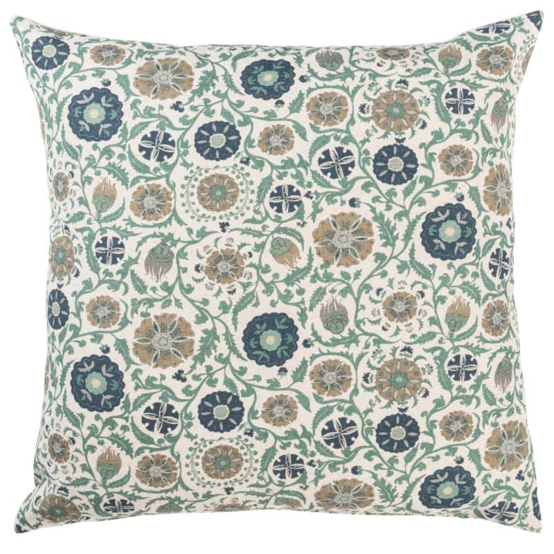 Tudor Rose Extra-Large Cushion in Teal