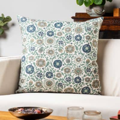 Tudor Rose Extra-Large Cushion in Teal