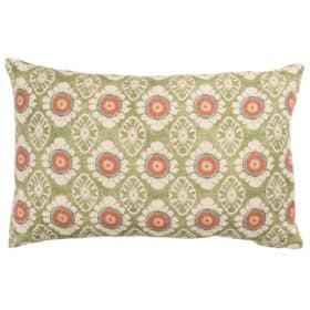 Mandala Motif Linen Print XL Rectangular Cushion in Green