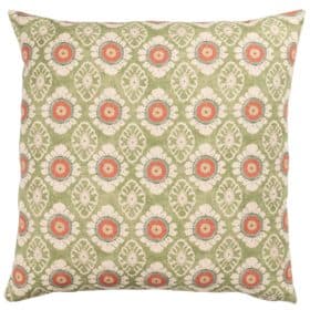 Mandala Motif Linen Print Extra-Large Cushion in Green