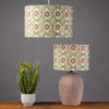 Mandala Motif Linen Print Lampshade in Green