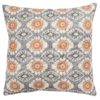 Mandala Motif Linen Print Cushion in Cornflower Blue