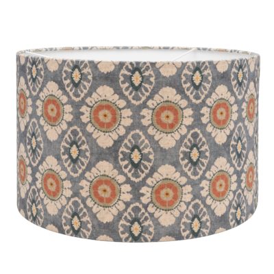 Mandala Motif Linen Print Lampshade in Cornflower Blue