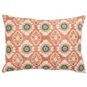 Mandala Motif Linen Print Boudoir Cushion in Rust