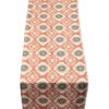 Mandala Motif Linen Print Table Runner in Rust