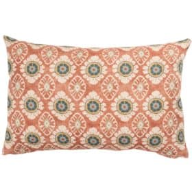 Mandala Motif Linen Print XL Rectangular Cushion in Rust