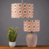 Mandala Motif Linen Print Lampshade in Rust