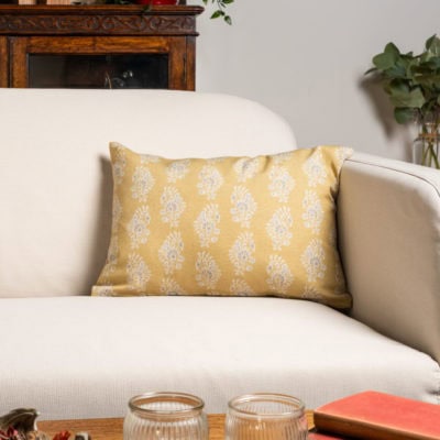 Chatsworth Boudoir Cushion in Ochre Yellow