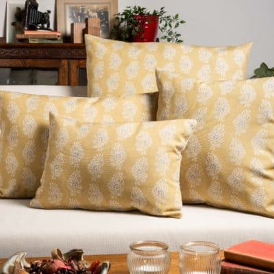 Chatsworth Boudoir Cushion in Ochre Yellow