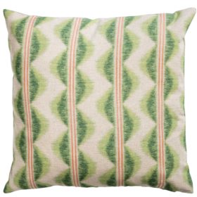 Seville Stripe Linen Blend Cushion in Sage Green