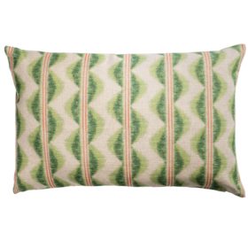 Seville Stripe Linen Blend XL Rectangular Cushion in Sage Green