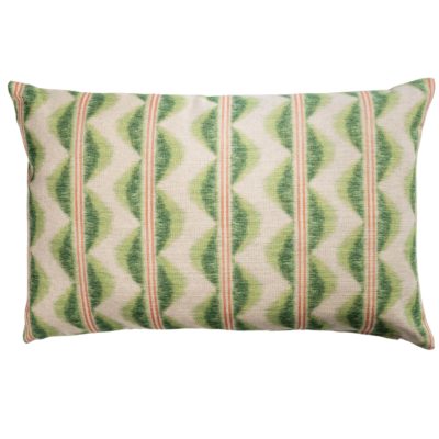 Seville Stripe Linen Blend XL Rectangular Cushion in Sage Green