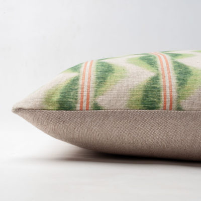 Seville Stripe Linen Blend XL Rectangular Cushion in Sage Green