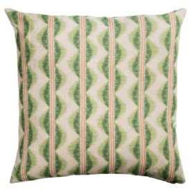 Seville Stripe Linen Blend Extra-Large Cushion in Sage Green