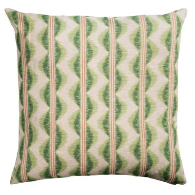 Seville Stripe Linen Blend Extra-Large Cushion in Sage Green