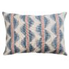 Seville Stripe Linen Blend Boudoir Cushion in Indigo Blue and Red