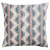 Seville Stripe Linen Blend Cushion in Indigo Blue and Red