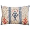 Saffron Stripe Linen Blend Boudoir Cushion in Indigo Blue