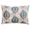 Saffron Motif Linen Blend Boudoir Cushion in Indigo Blue
