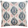 Saffron Motif Linen Blend Cushion in Indigo Blue