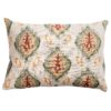 Saffron Motif Linen Blend Boudoir Cushion in Terracotta