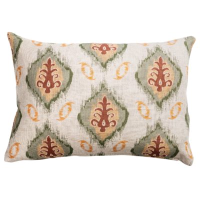 Saffron Motif Linen Blend Boudoir Cushion in Terracotta