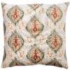 Saffron Motif Linen Blend Cushion in Terracotta