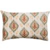 Saffron Motif Linen Blend XL Rectangular Cushion in Terracotta