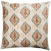 Saffron Motif Linen Blend Extra-Large Cushion in Terracotta