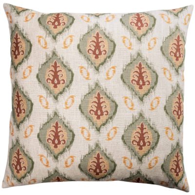 Saffron Motif Linen Blend Extra-Large Cushion in Terracotta
