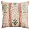Saffron Stripe Linen Blend Cushion in Terracotta