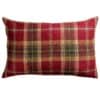 Glenmore Wool Check XL Rectangular Cushion in Autumn Red and Green