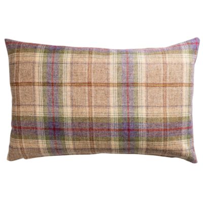 Glenmore Wool Check XL Rectangular Cushion in Natural and Heather