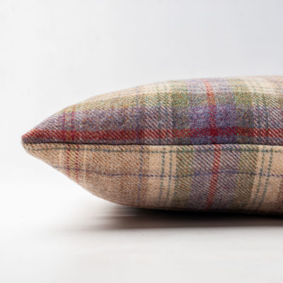 Glenmore Wool Check XL Rectangular Cushion in Natural and Heather
