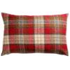 Lockwood Wool Check XL Rectangular Cushion in Cranberry Red