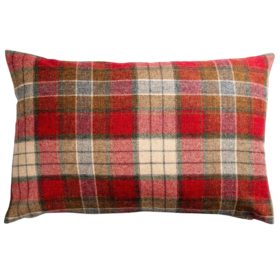 Lockwood Wool Check XL Rectangular Cushion in Cranberry Red