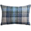 Lockwood Wool Check Boudoir Cushion in Denim Blue