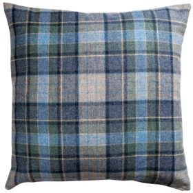 Lockwood Wool Check Extra-Large Cushion in Denim Blue