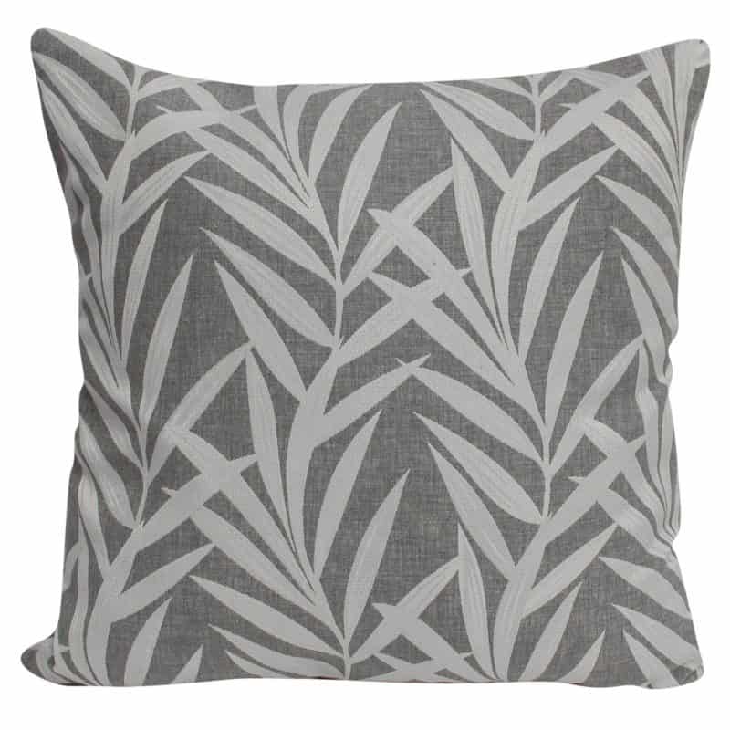 Woven Bamboo Leaves Cushion in Grey