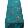 Art Deco Geometric Table Runner in Teal Blue and Silver