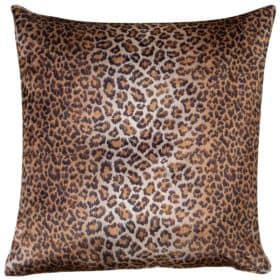 Leopard Velvet Cushion in Bronze