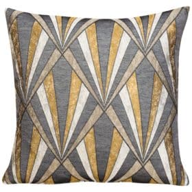 Art Deco Sunburst Cushion in Metallic Gold and Black