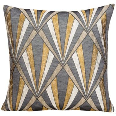 Art Deco Sunburst Cushion in Metallic Gold and Black
