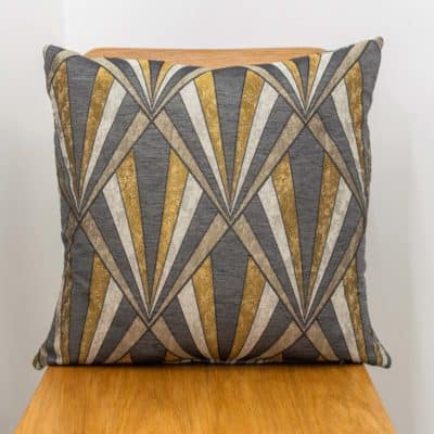 Art Deco Sunburst Cushion in Metallic Gold and Black