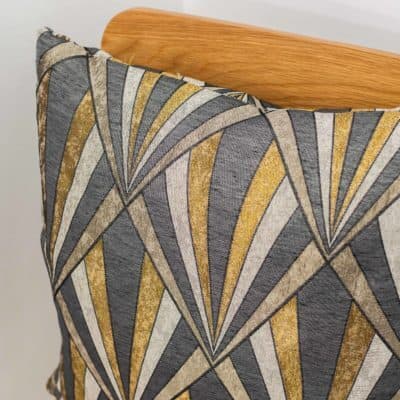 Art Deco Sunburst Cushion in Metallic Gold and Black