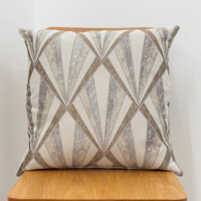 Metallic Art Deco Cushion in Metallic Marble
