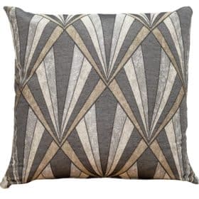 Metallic Art Deco Cushion in Slate Grey