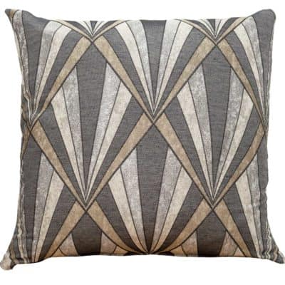 Art Deco Geometric Cushion in Slate Grey