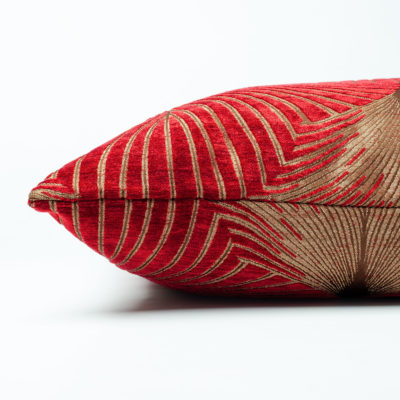 Art Deco Fan Extra-Large Cushion in Red and Gold