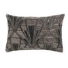 Art Deco Geometric Velvet Chenille Boudoir Cushion in Grey and Silver